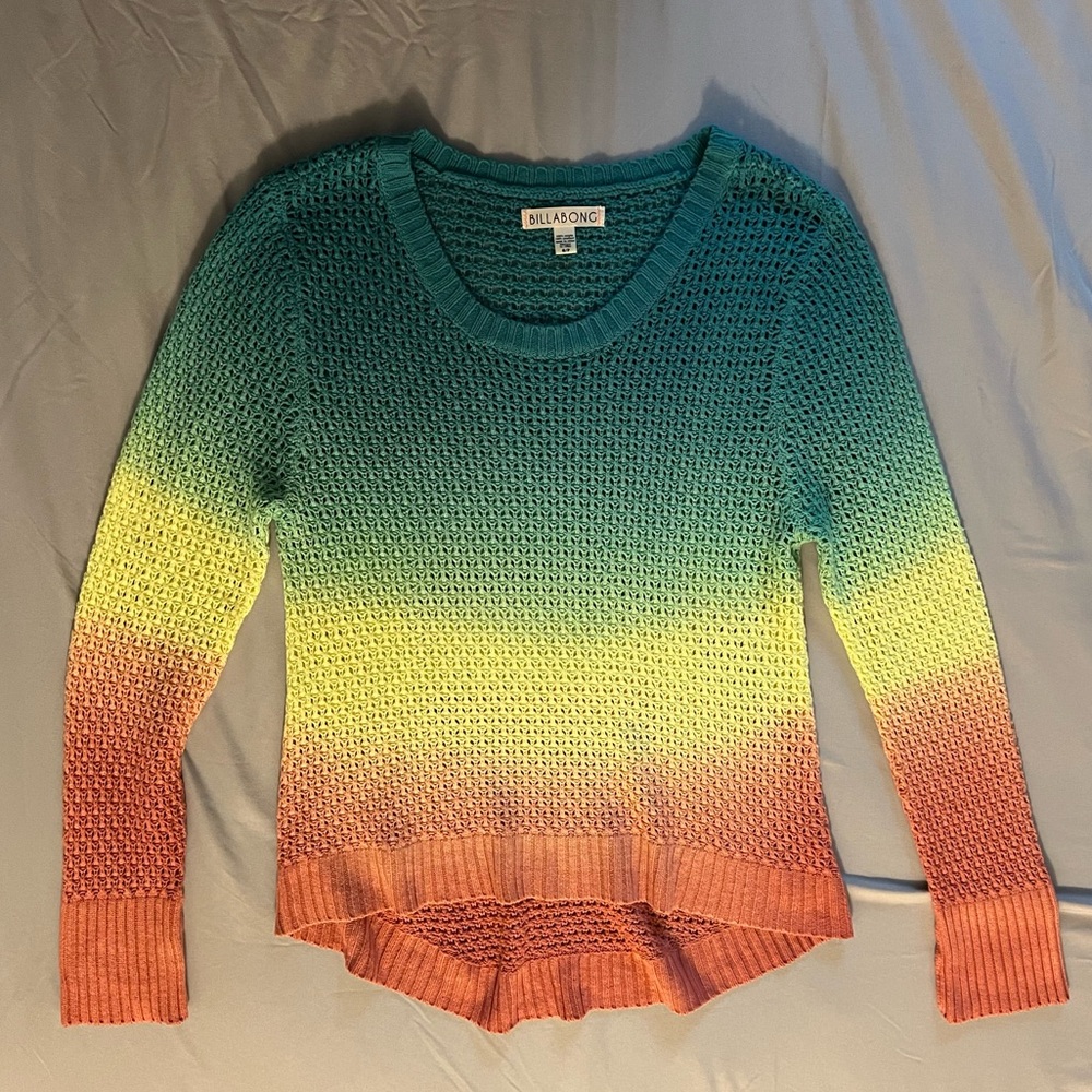 Billabong colorful open knit sweater